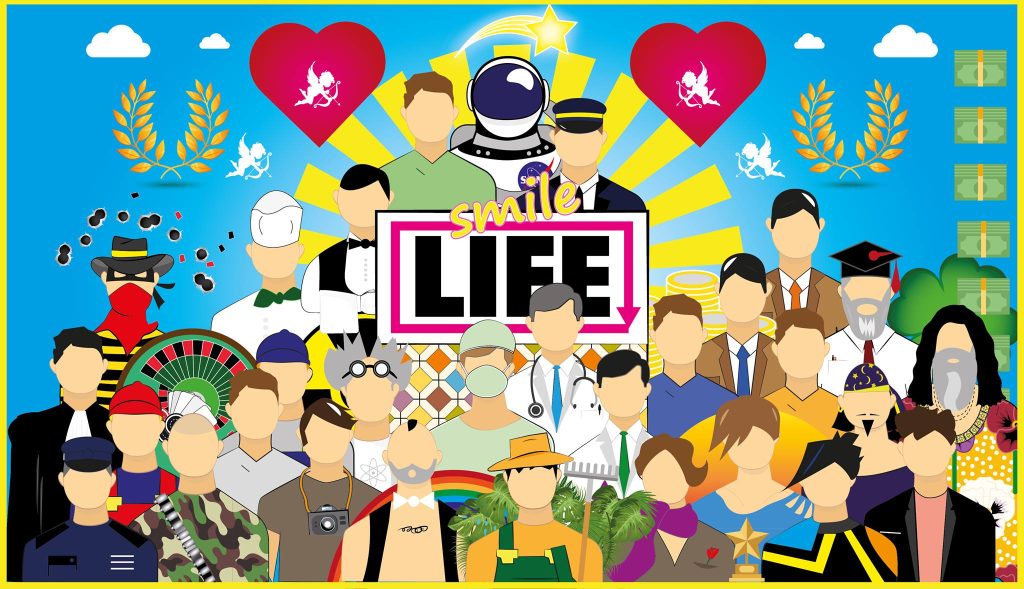 Le jeu de société Smile Life propose de recommencer sa vie à zéro (et  d'être heureux)